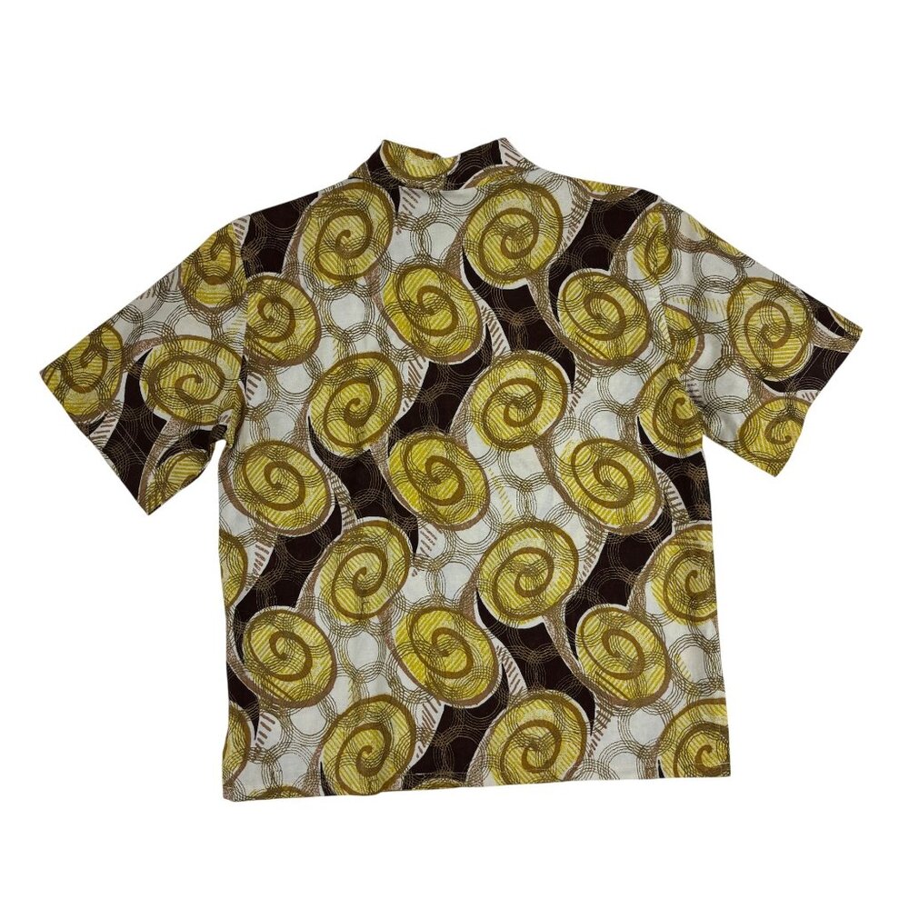 Joules Polo Retro Shirt Mens Size XS Gold Metallic Swirls Print Cotton - Picture 9 of 11